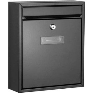 Perel Brievenbus Ibiza, wandmontage, met naamplaatje, incl. 2 sleutels, afmetingen (H x B x D) 36 x 26 x 8 cm, zwart