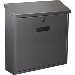 Perel - Monaco - Wandbriefkast - Silbergrau - RVS - Met Namensschild en Sleutels