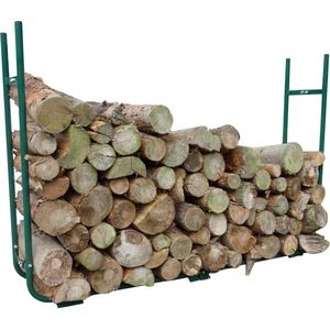 Toolland Opslagrek voor brandhout, verstelbare maat, 30 x 220 x 105cm, zware uitvoering, groen - QT113