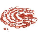 PEREL - 1186-5 kunststof ketting, 6 mm diameter, 5 m lengte, rood/wit 138871