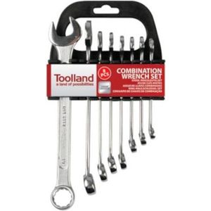 Toolland STEEK-/RINGSLEUTELSET - 8-19 mm - 8-delig