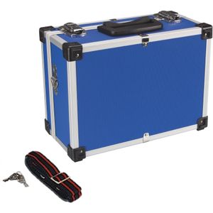 Perel Opbergkoffe - Schouderrie - Sleutelslo - 2 Sleutel - Aluminiu - Blau - 320 X 230 X 155 Mm