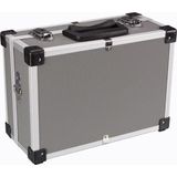 Perel opbergkoffer, schouderriem, sleutelslot, 2 sleutels, aluminium, grijs, 320 x 230 x 155 mm