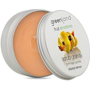 Greenland Scrub Granité Papaya citroen, 200 ml peeling voor gezicht en lichaam in één, 100% veganistische peeling met unieke textuur