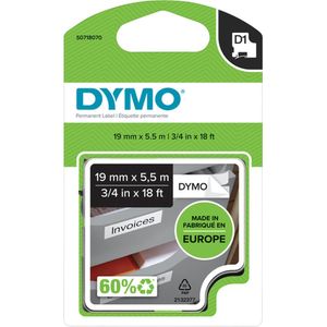 Dymo - LabelManager D1 - Labeltape - Wit/Zwart - Polyester - 19mm