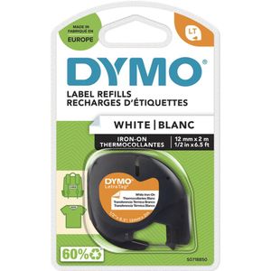 Dymo - LetraTag - Labeltape - Zwart op Wit - 12mm
