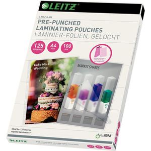 Leitz - Lamineerhoezen - A4 - geperforeerd - 125 micron - 100 stuks
