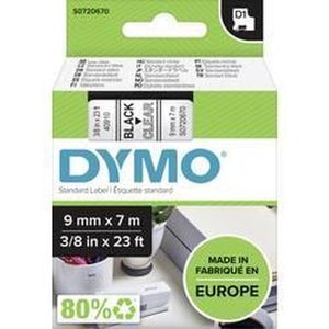 Dymo - 40910 - Labeltape - Zwart op Transparant - Polyester - 9mm x 7m