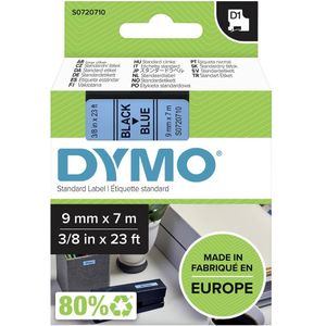 Labeltape Dymo LabelManager D1 polyester 9mm zwart op blauw