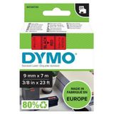 DYMO S0720720 / 40917 tape zwart op rood 9mm (origineel)