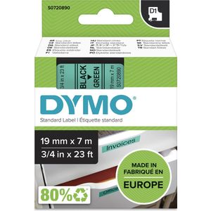 Dymo D1 tape 9 mm, zwart op groen - blauw Papier 382641