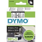 Dymo - S0720680 - Labelband - Zwart op Wit - 9mm x 7m