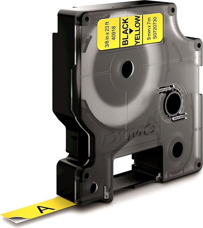 Dymo - D1 Tape - Geel - Zwart - Breedte 9mm - Lengte 7m