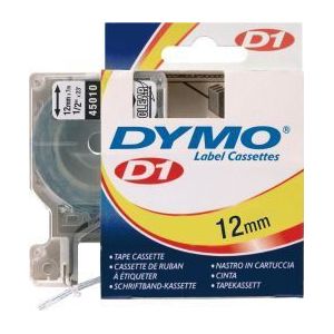 Dymo S0720500 / 45010 tape zwart op transparant 12 mm (origineel)