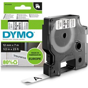 DYMO Authentieke D1 labels Zwart-Wit (12 mm x 7 m)