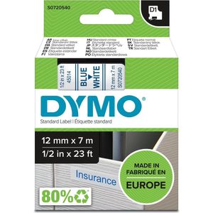 Dymo - S0720540 - Etiketteringstape - Blauw - 1.20 cm - Gerecycled Materiaal