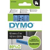 Dymo - LabelManager D1 - Labeltape - 12mm - Zwart op Blauw - Polyester