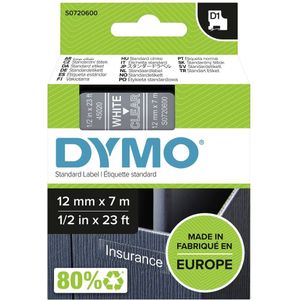 Dymo 45020 (S0720600) - (12 mm) - Weiß auf transparent - Tape
