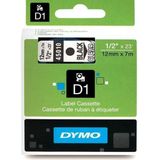 Dymo - LabelManager D1 - Labeltape - 12mm - Zwart op Transparant - 5 Stuks