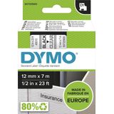 Dymo - LabelManager D1 - Labeltape - 12mm - Zwart op Transparant - 5 Stuks