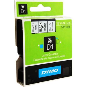 Gelamineerde Tape voor Labelmakers Dymo D1 45013 12 mm LabelManager™ Wit Zwart (5 Stuks)