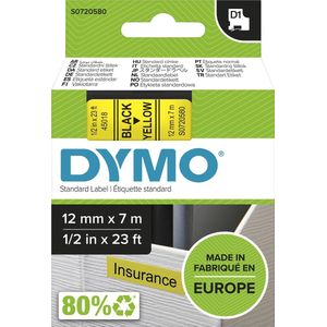 Dymo - LabelManager D1 - Labeltape - Zwart op Geel - Polyester - 12mm - 5 Stuks
