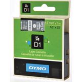 Labeltape Dymo 45020 D1 720600 12mmx7m wit op transparant - 1 stuk