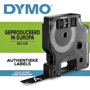 Gelamineerde Tape voor Labelmakers Dymo D1 45021 LabelManager™ Wit 12 mm Zwart (5 Stuks)