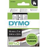 Dymo - LabelManager D1 - Labeltape - 19mm - Zwart op Transparant - Polyester
