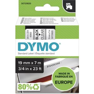 Dymo - LabelManager D1 - Labeltape - 19mm - Zwart op Transparant - Polyester