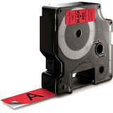 DYMO - D1 Labels - Zwart op Rood - 19 mm x 7 m - Zelfklevende Etiketten