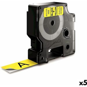 Dymo D1 tape 19 mm, zwart op geel