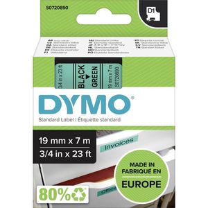 Dymo D1 tape 19 mm, zwart op groen - blauw Papier 435454