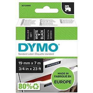 Labeltape dymo labelmanager d1 polyester 19mm zw