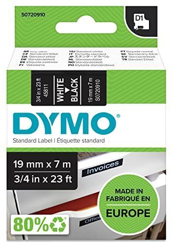 Dymo 45811 (S0720910) - (19 mm) - Weiß auf schwarz - Tape