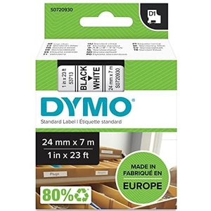 Dymo - LabelManager D1 - Labeltape - Zwart op Wit - 24mm - 5 Stuks