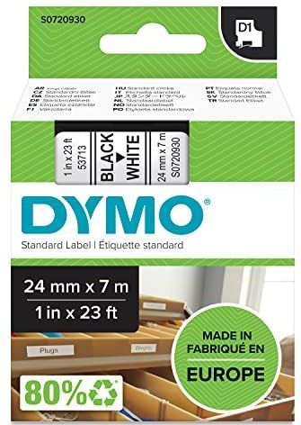 Dymo - LabelManager D1 - Labeltape - Zwart op Wit - 24mm - 5 Stuks