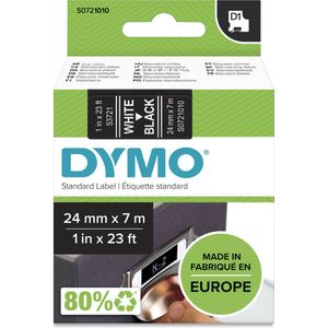 DYMO - D1 Labels - Wit op Zwart - 24 mm x 7 m - Zelfklevende Etiketten