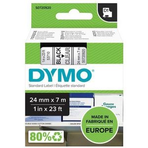 TAPE 24MMX7M ZWART/TRANSPARANT