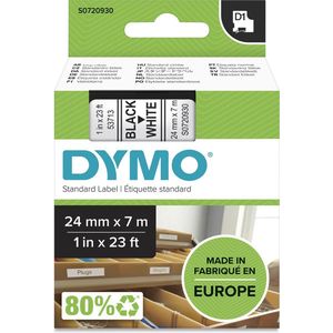 Dymo - D1-etikettencassette Tape - 24 Mm - Geschikt voor Diverse Oppervlakken