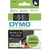 Dymo - D1 Tape - Zwart met Witte Opdruk - 24mm Breed - 7m Lengte
