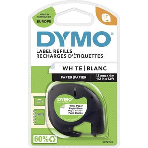 Dymo Tape 91200 (S0721510) Zwart op wit (12 mm)