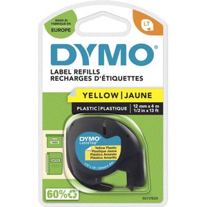Dymo LetraTAG tape 12 mm, plastic geel