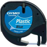 DYMO S0721650 / 91205 plastic tape zwart op blauw 12mm (origineel)
