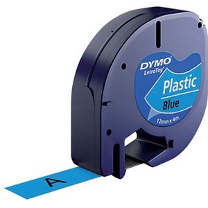 Gelamineerde Tape Voor Labelmakers Dymo 91205 LetraTag® Zwart Blauw 12 Mm (10 Stuks)
