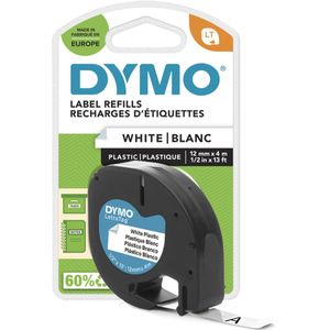 Plastic Tape, b: 12 mm, l: 4 m, 4 m, wit
