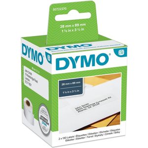 DYMO Authentieke LW Adreslabel Wit (28 x 89 mm) 2 Rollen
