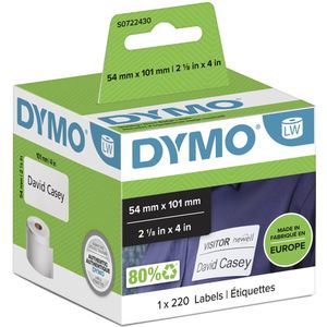 DYMO Authentieke LW Grote Verzendlabels/Naamkaarten Wit (54 x 101 mm) 1 Rol