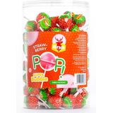 Hirsch - Super Bubble Lolly - Strawberry - 100x17 Gram - Lollie
