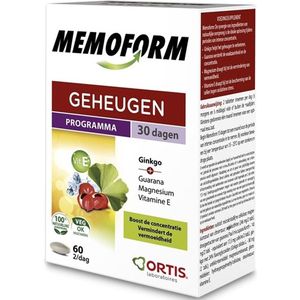 Ortis - Memoform - Geheugen Tabletten - 30 Stuks - Natuurlijke Ingrediënten